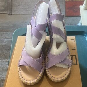 Charles David Lilac Espadrille Wedge Sandals brand new not in original box